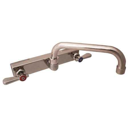 Bk Resources Evolution 8" Splash Mount Stainless Steel Faucet, 14" Swing Spout EVO-8SM-14